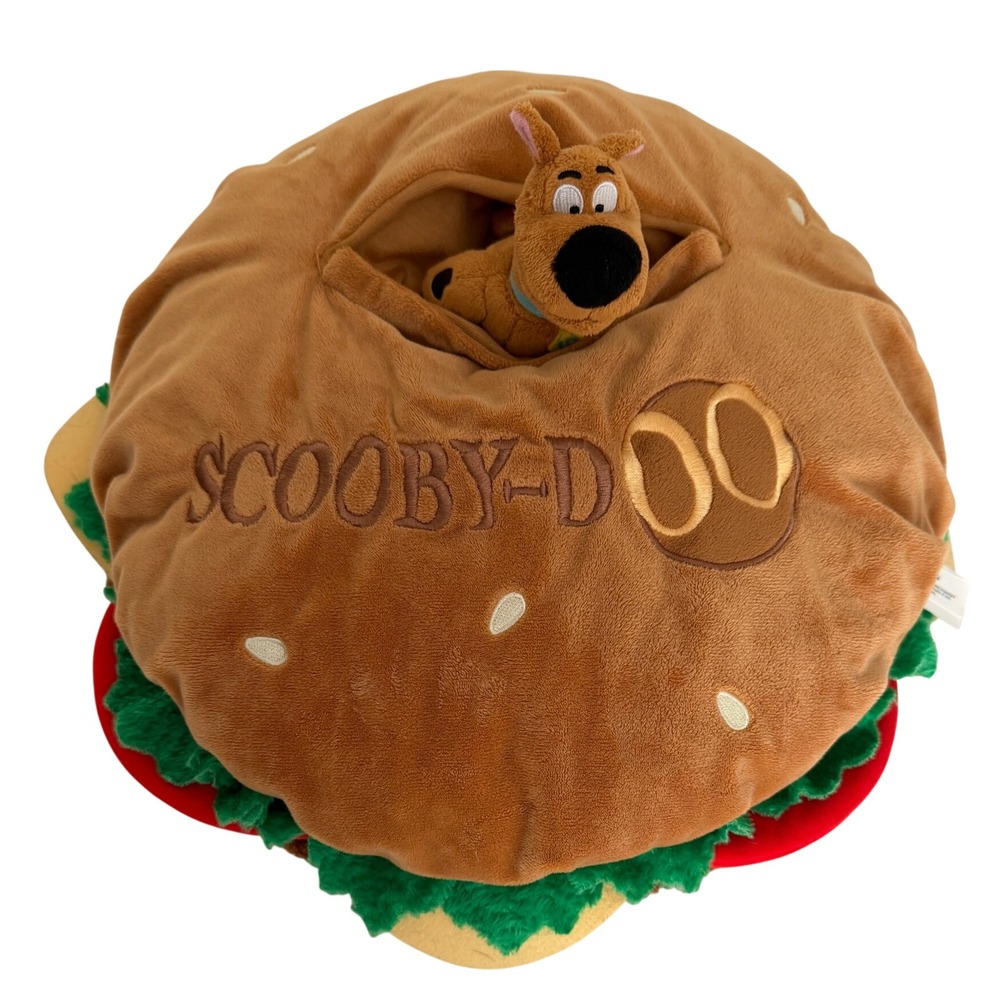 Universal Studios Scooby Doo Hamburger Plush Pillow with Removable Mini Plush